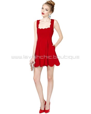 I m Yours Mini Scallop Dress